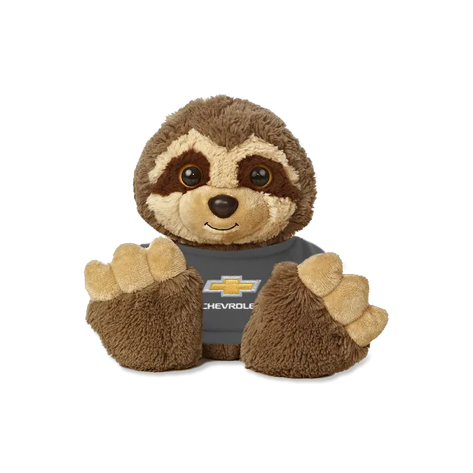 10" Sassafras Brown Sloth Wearing Chevrolet Tee