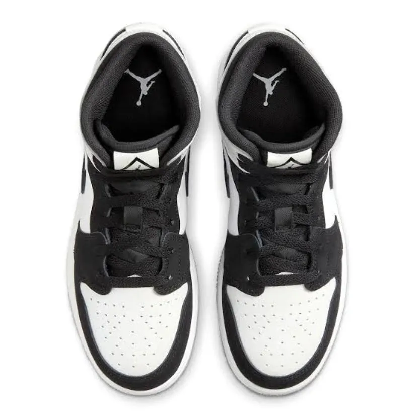 Air Jordan 1 Mid GS Diamond Pearl White Black