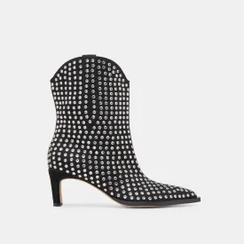 ANZEL CRYSTAL STUD BOOTIES BLACK CRYSTAL