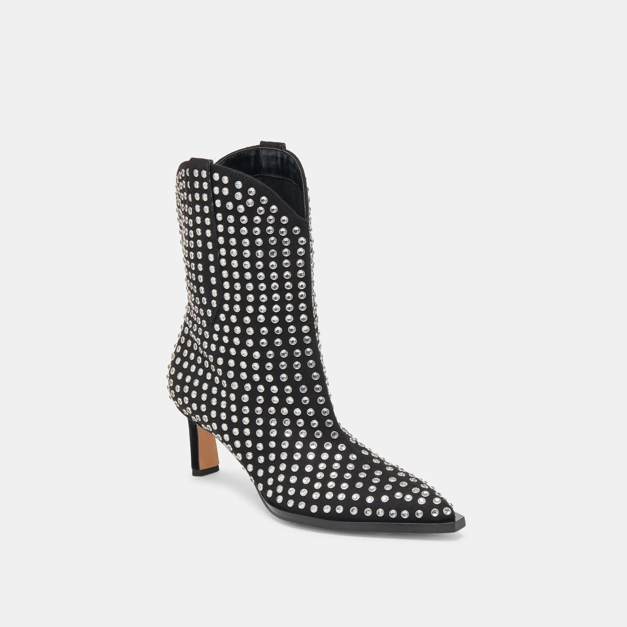 ANZEL CRYSTAL STUD BOOTIES BLACK CRYSTAL