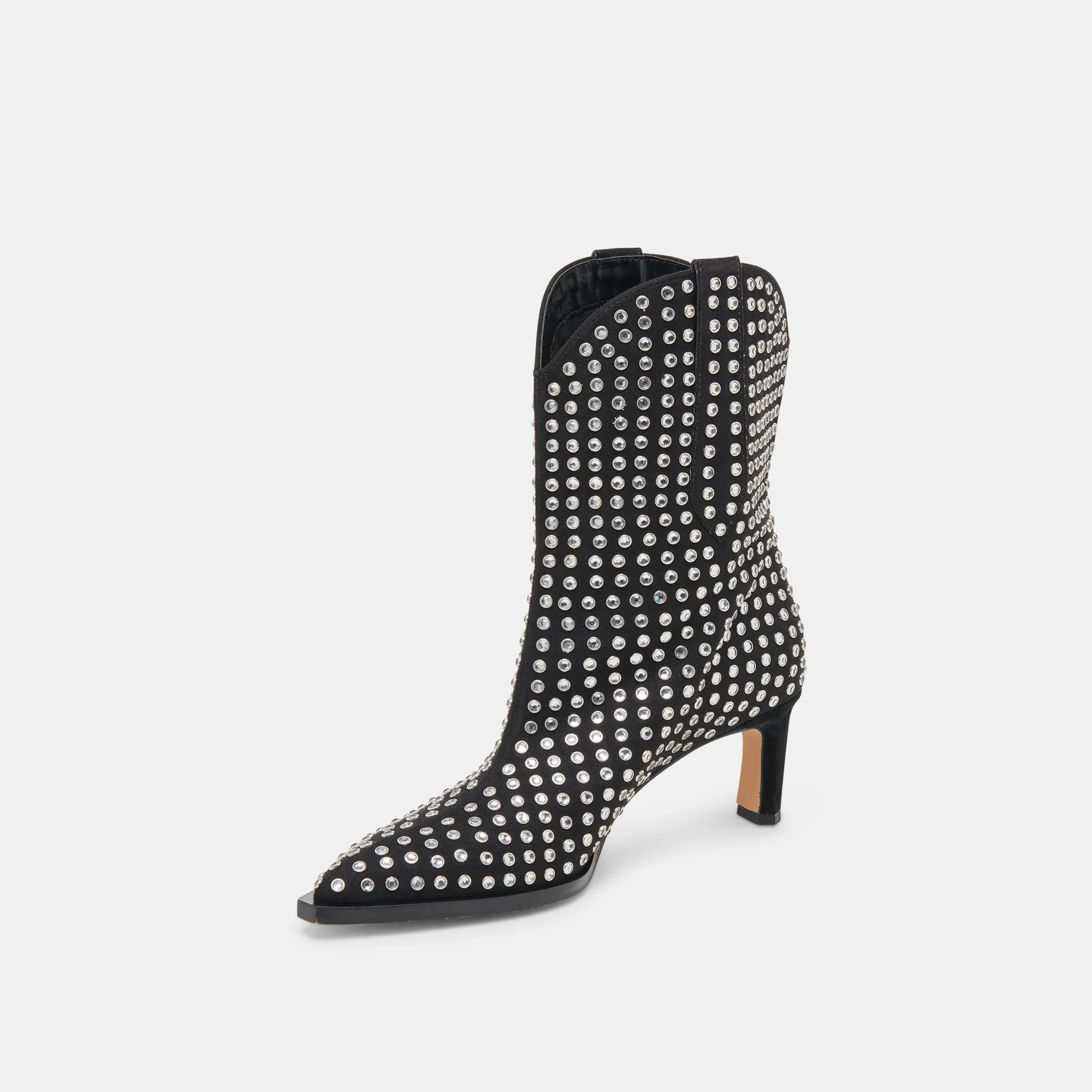 ANZEL CRYSTAL STUD BOOTIES BLACK CRYSTAL