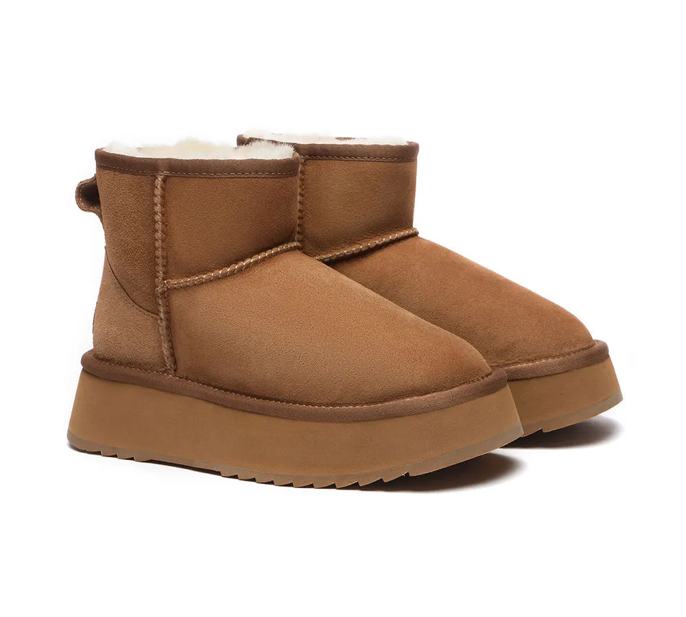 AUSTRALIAN SHEPHERD® UGG Boots Sheepskin Wool Platform Thick Bottom Mini Classic