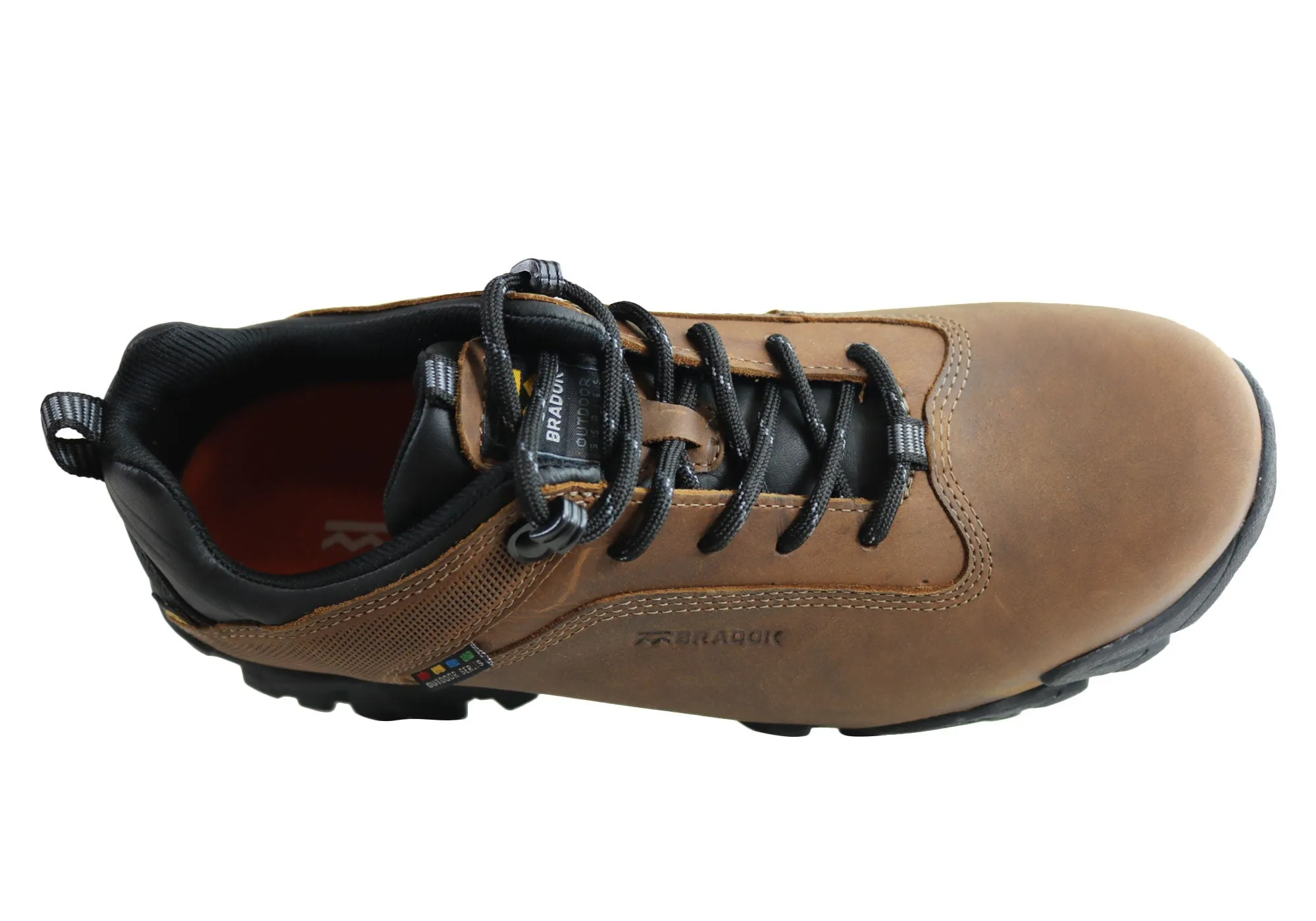 Bradok Krakatoa Mens Comfort Leather Hiking Shoes Made In Brazil