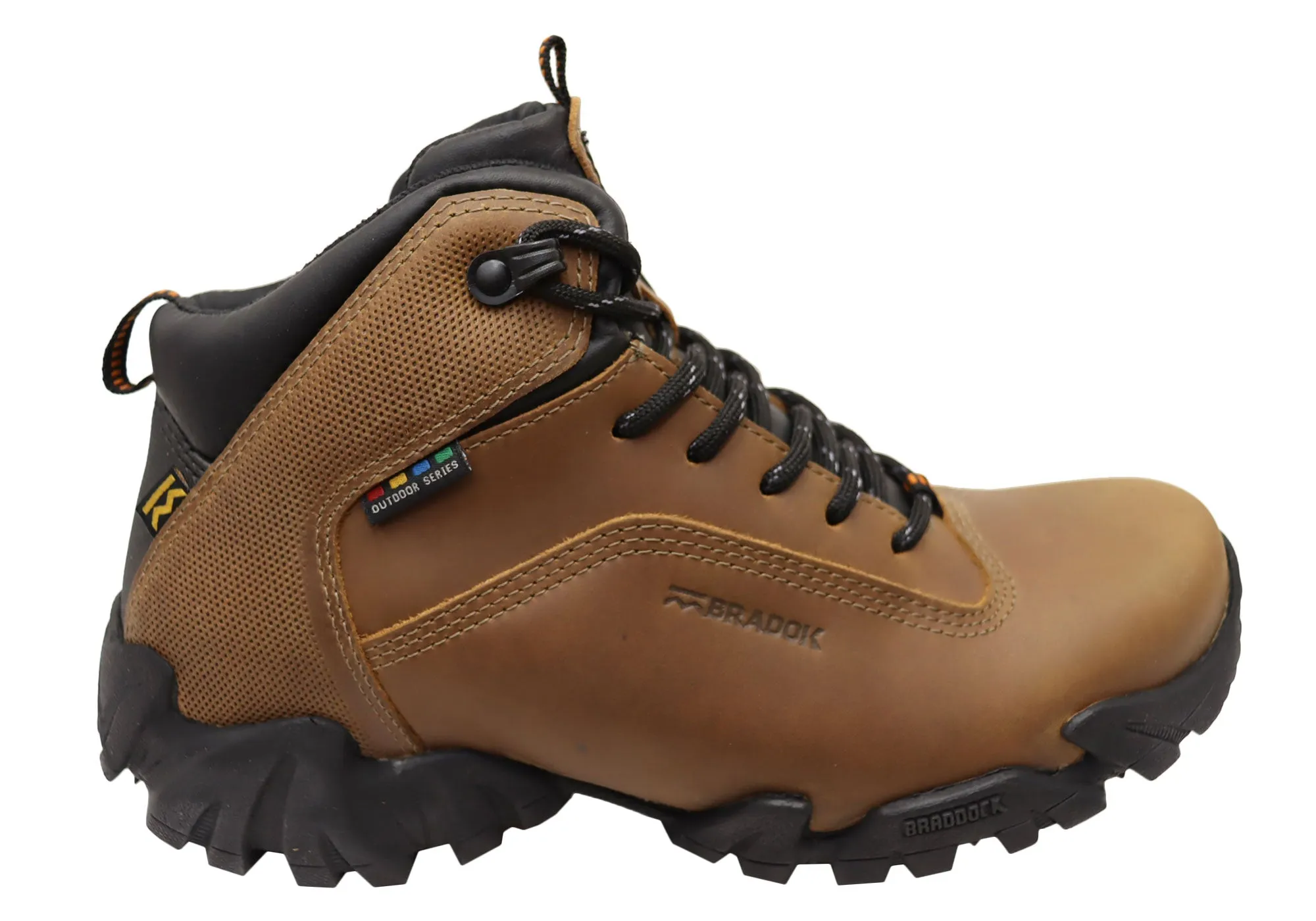 Bradok Krakatoa Mid Mens Comfort Leather Hiking Boots Made In Brazil