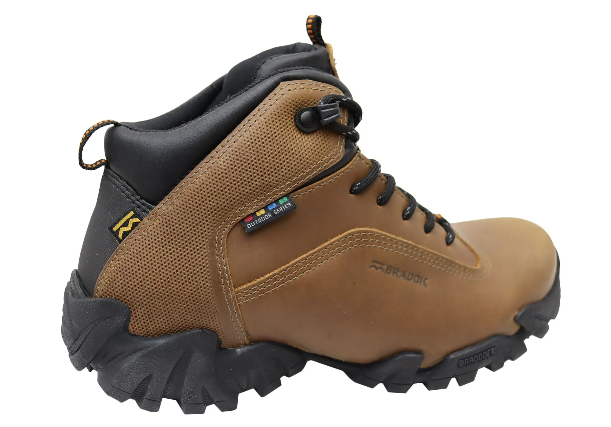 Bradok Krakatoa Mid Mens Comfort Leather Hiking Boots Made In Brazil