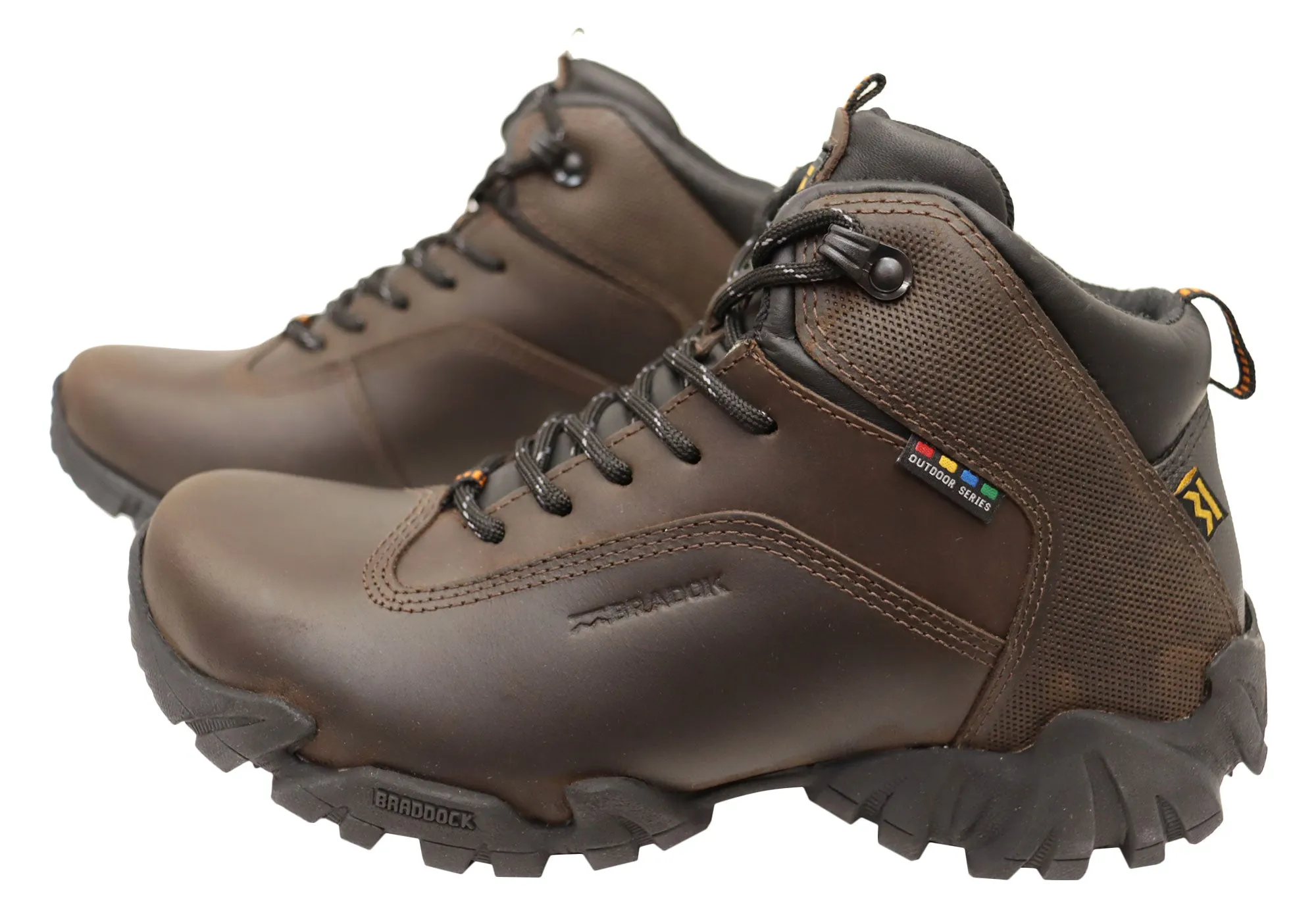 Bradok Krakatoa Mid Mens Comfort Leather Hiking Boots Made In Brazil