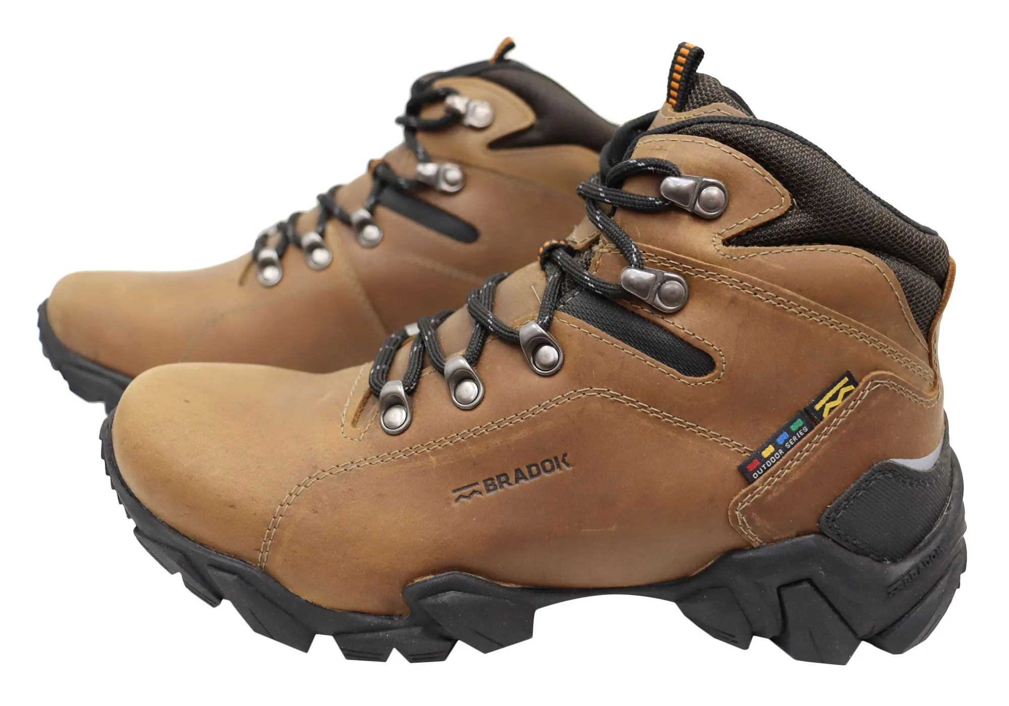 Bradok Raptor 2 Mens Comfortable Leather Hiking Boots Made In Brazil