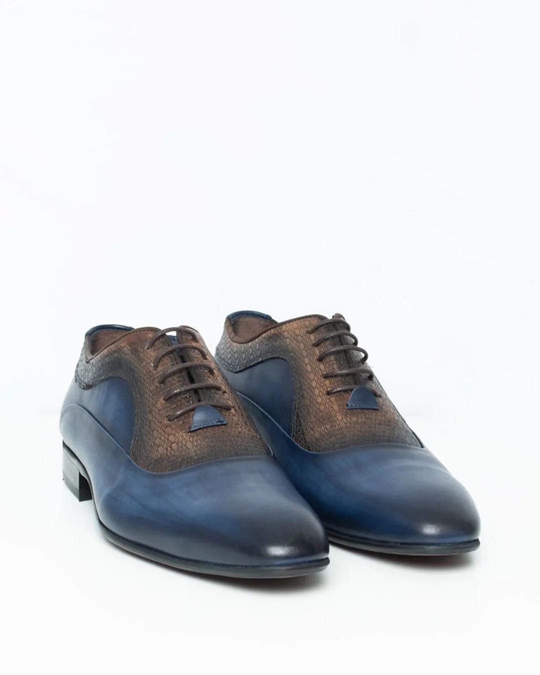 Calvano Formal Mens two tone blue/brown shoe