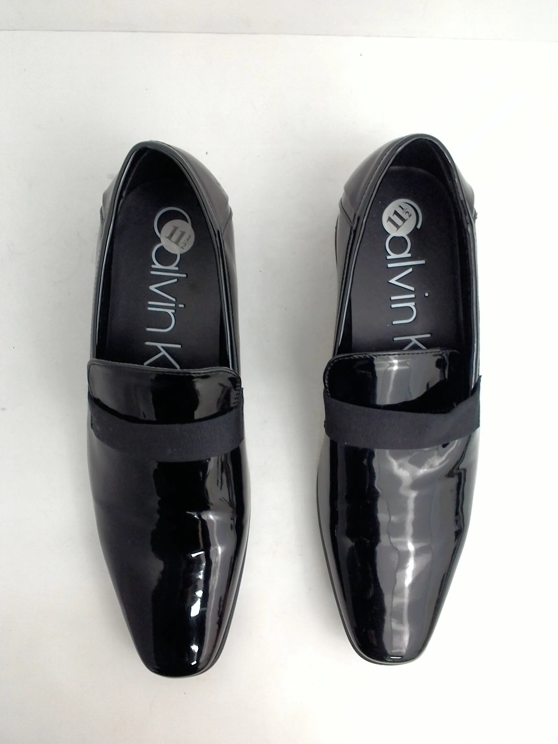 Calvin klein Men's Bernard Tuxedo Dress Shoes, Slip-On Loafers, Black Size 11.5 M