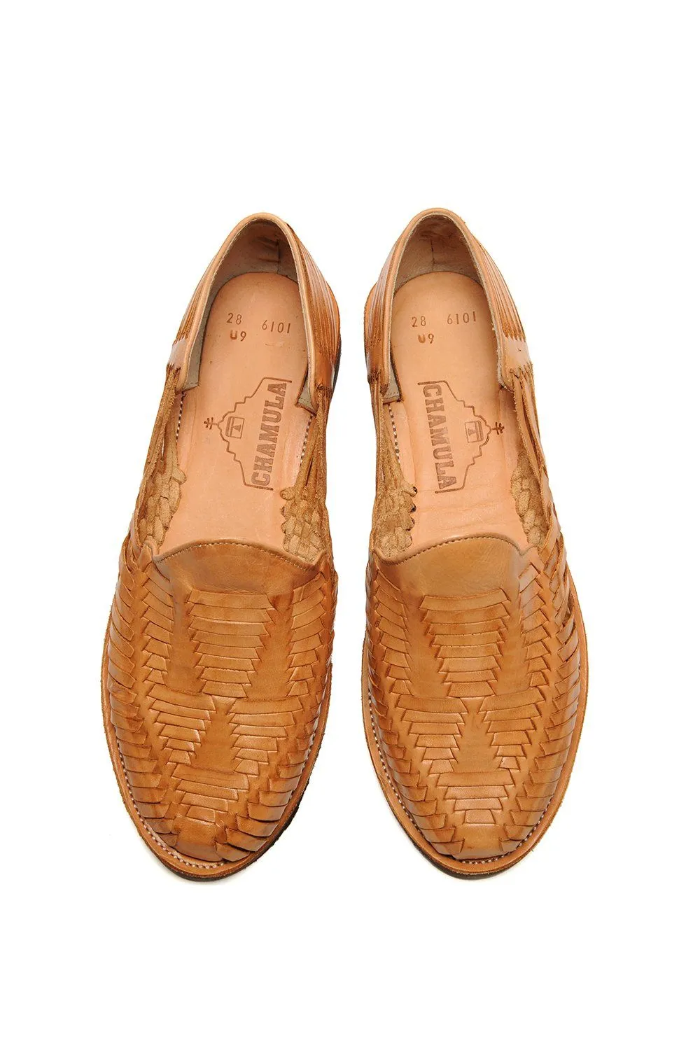 Cancun Leather Huarache | Slip on Vegetable Tanned Sandals | Tan 1