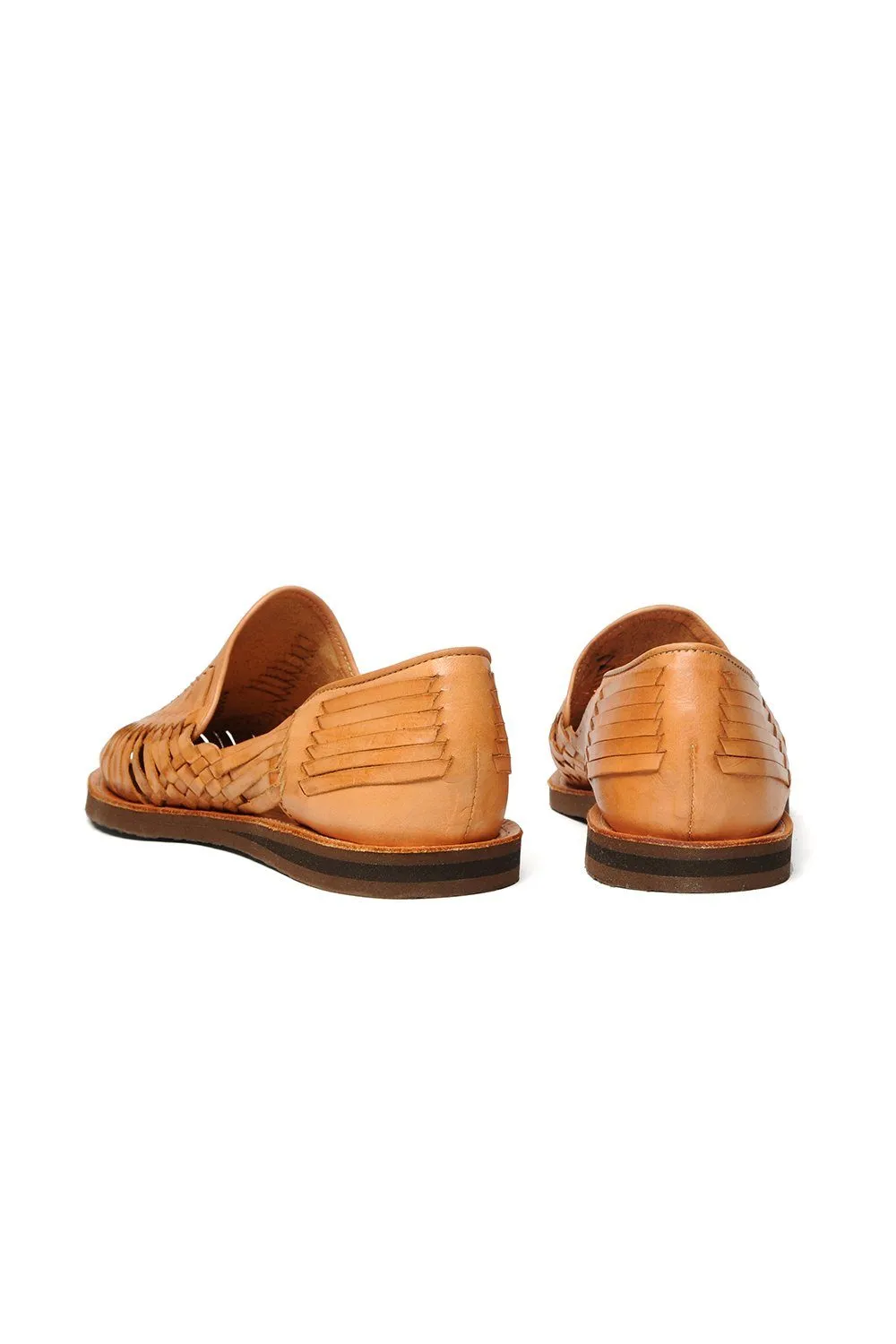 Cancun Leather Huarache | Slip on Vegetable Tanned Sandals | Tan 1