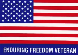 Enduring Freedom Veteran' American Flag Hard Hat Sticker #HF-02