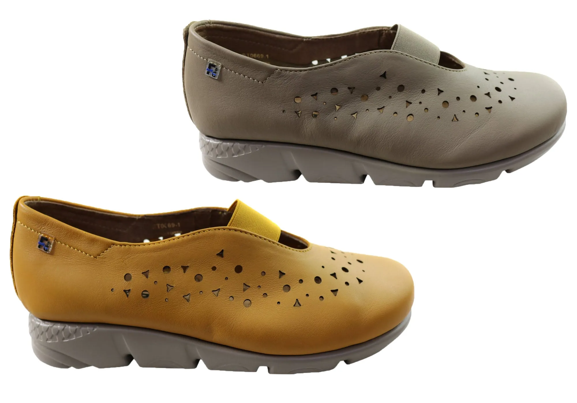 Flex & Go Anouk Womens Comfortable Leather Shoes Made In Portugal