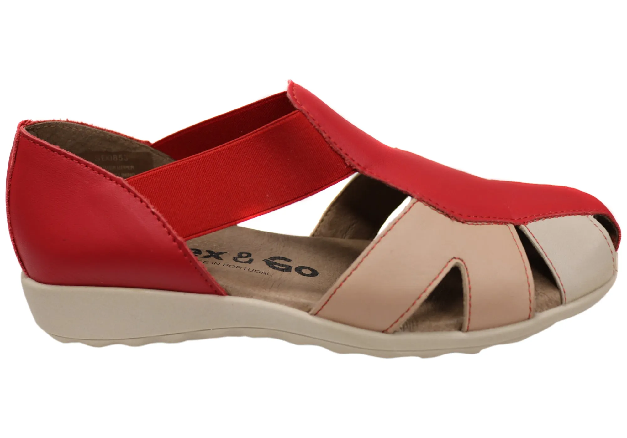 Flex & Go Skyler Womens Comfort Leather Sandals Shoes Made In Portugal