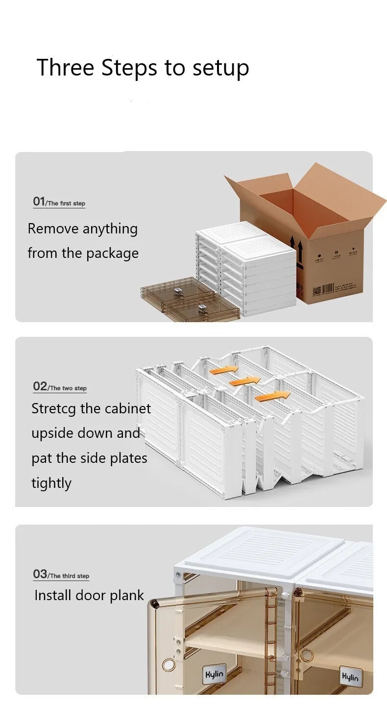 Folding Shoe Cabinet, Large Capacity, Modular, 5 Grids - Kylin