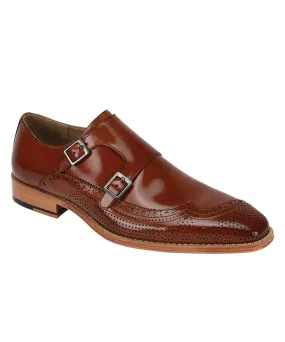 Giovanni Koleman Monk Strap Dress Shoe - Whiskey