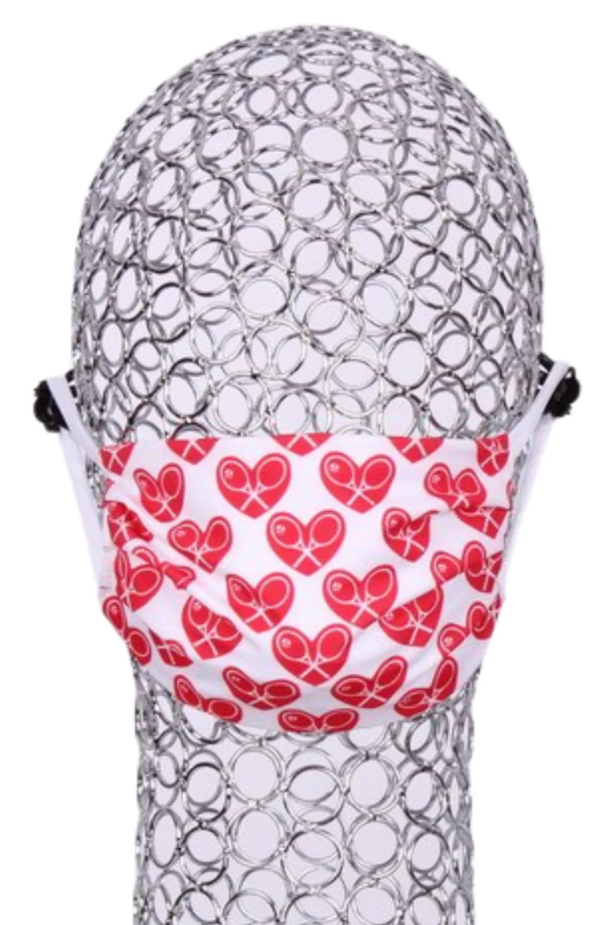 Handmade Premium Quality Women's Face Mask - Heart & Rackets