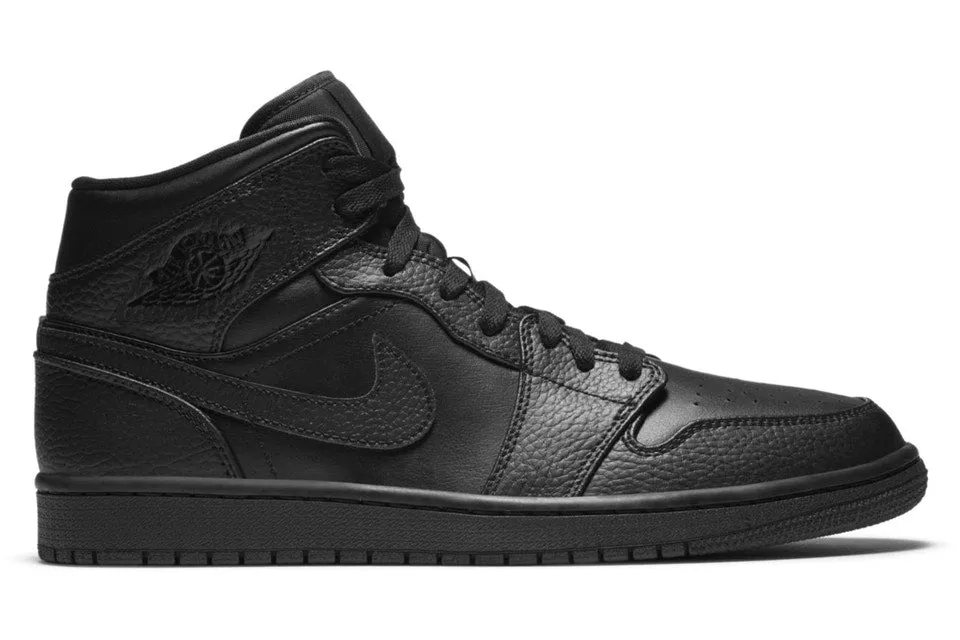 JORDAN 1 MID TRIPLE BLACK (M)