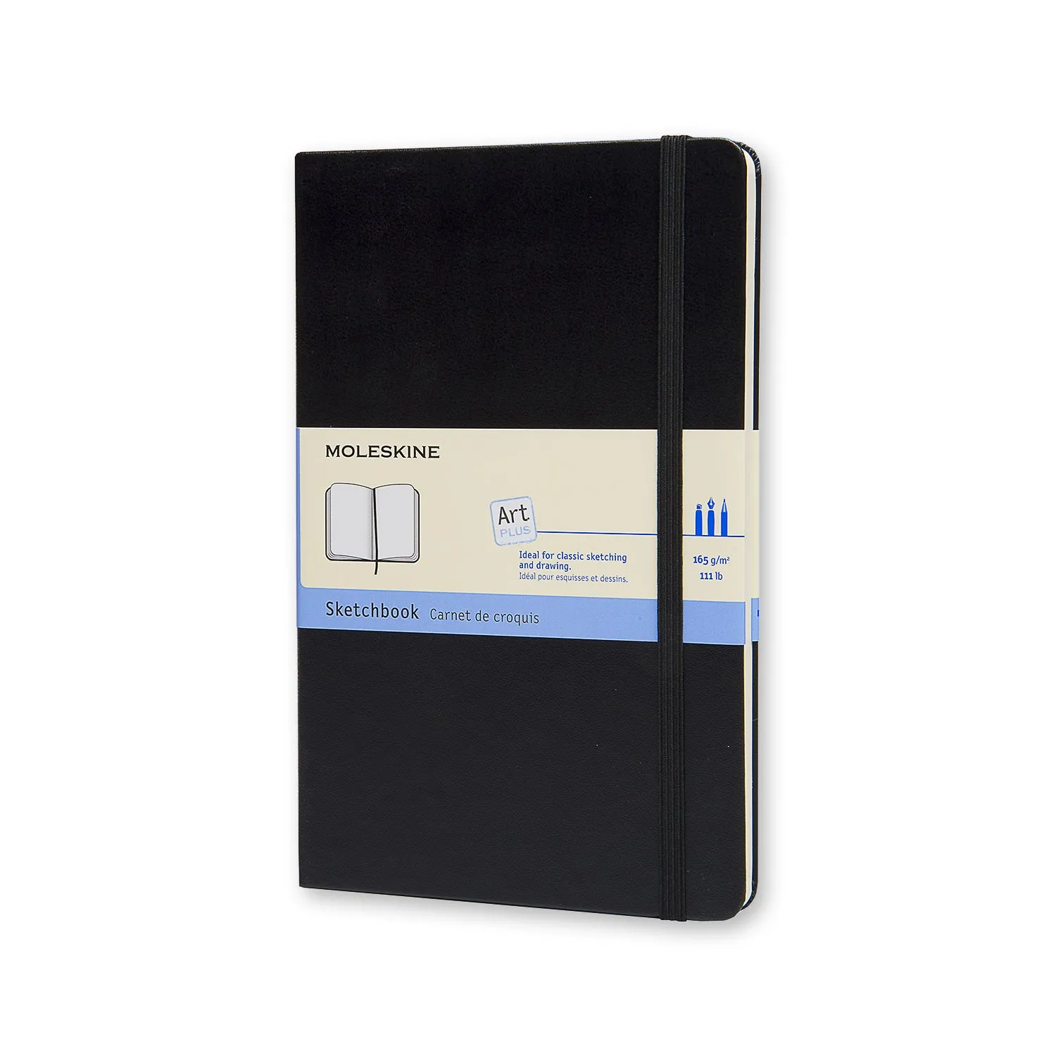 Large Moleskine Notebook, 5" x 8 1/4", Black Cover (Various Styles)