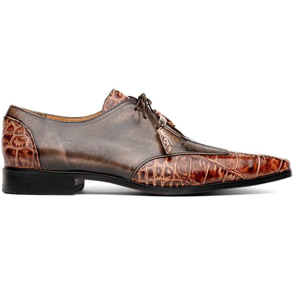 Marco Di Milano Anzio Derby Orix/Brown Alligator And Calfskin Shoes