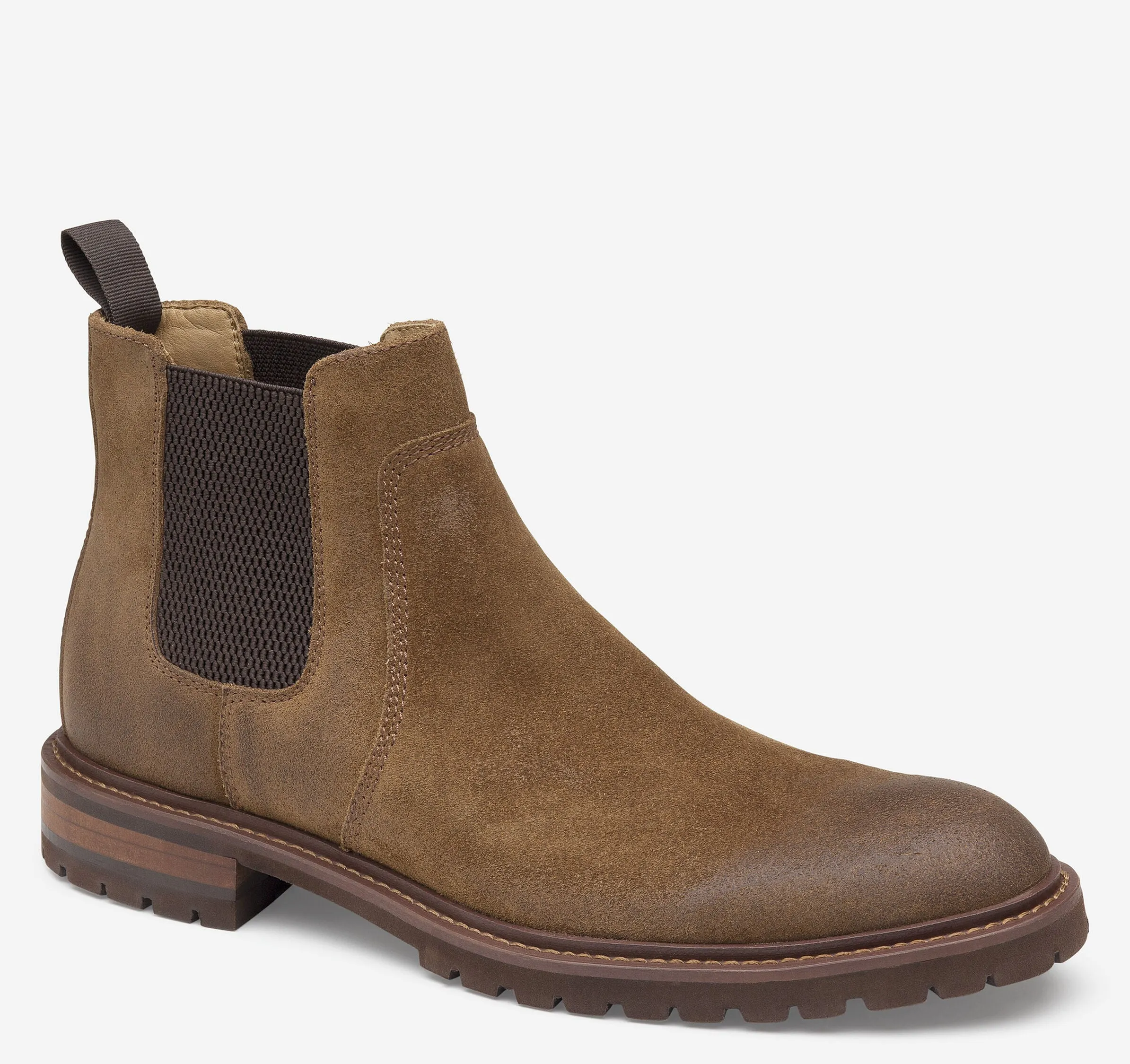 Men's Johnston & Murphy | Barrett Chelsea Boot | Tan Oiled Suede