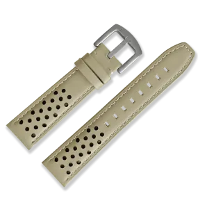 Racing Leather Straps Cream 20 mm