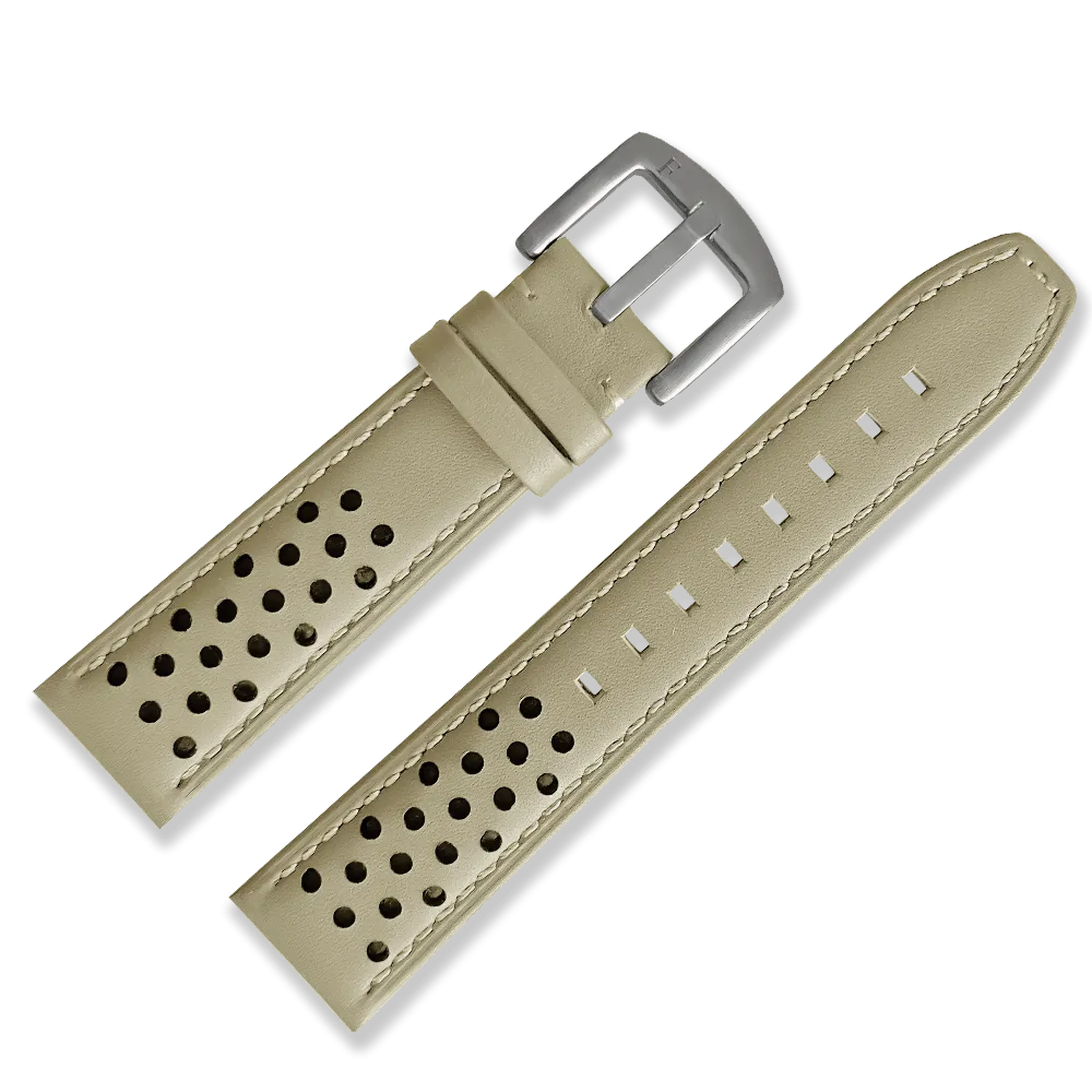 Racing Leather Straps Cream 20 mm