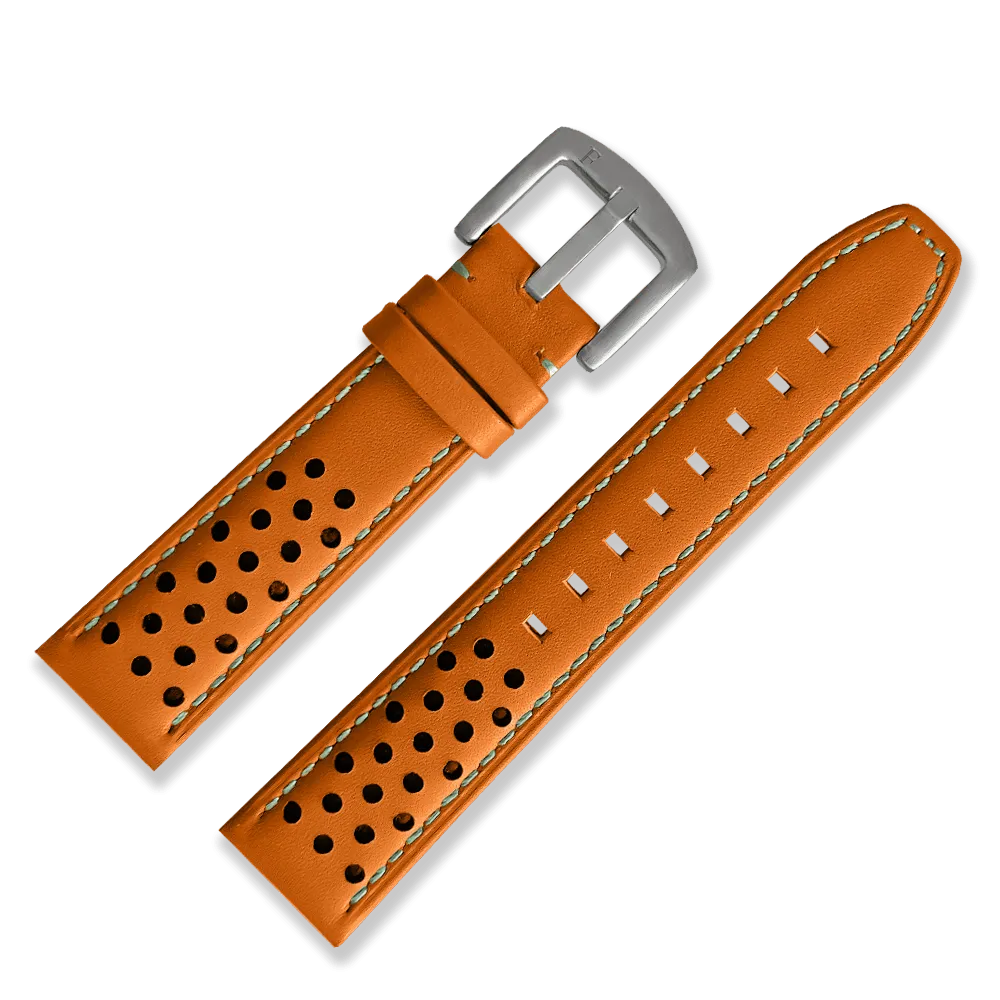 Racing Leather Straps Orange 20 mm