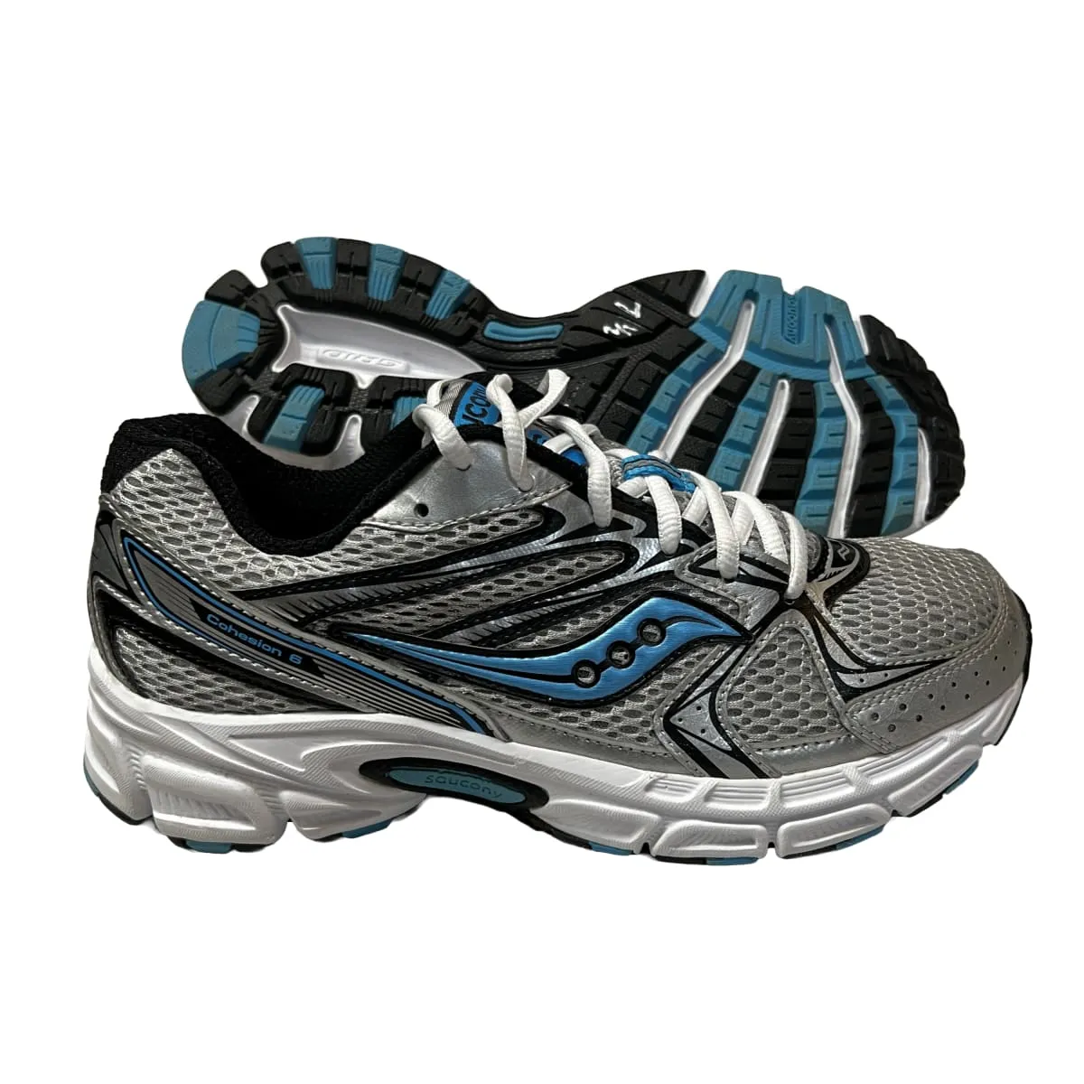 SAUCONY Women's Grid Cohesion 6 -Silver/ Lt. Blue- Running Shoe -Preowned