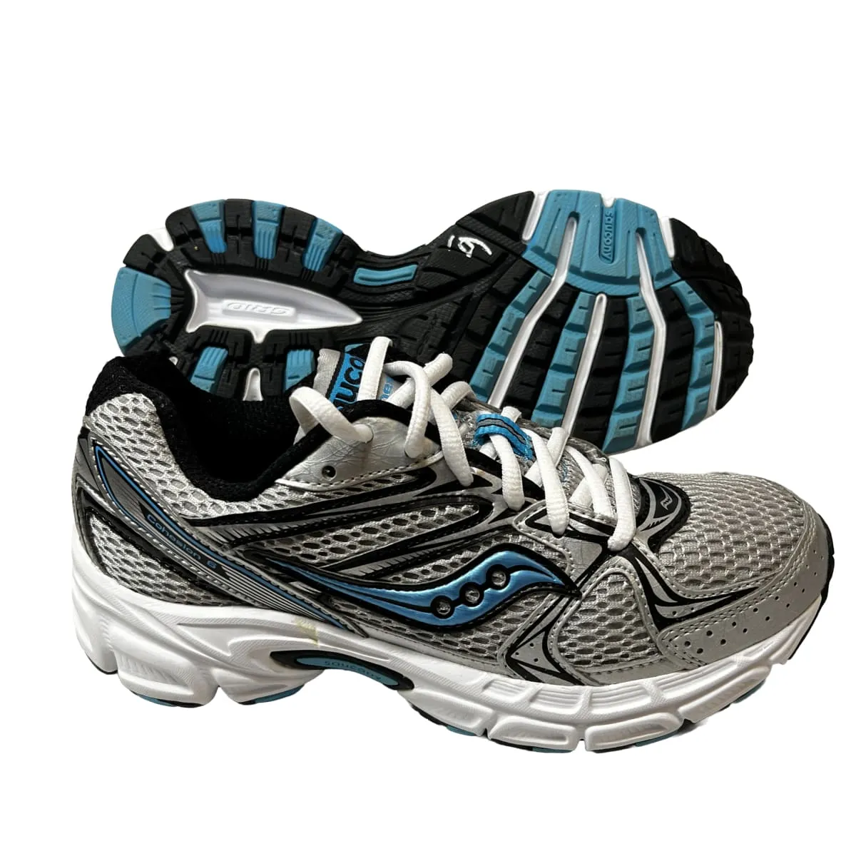 SAUCONY Women's Grid Cohesion 6 -Silver/ Lt. Blue- Running Shoe -Preowned