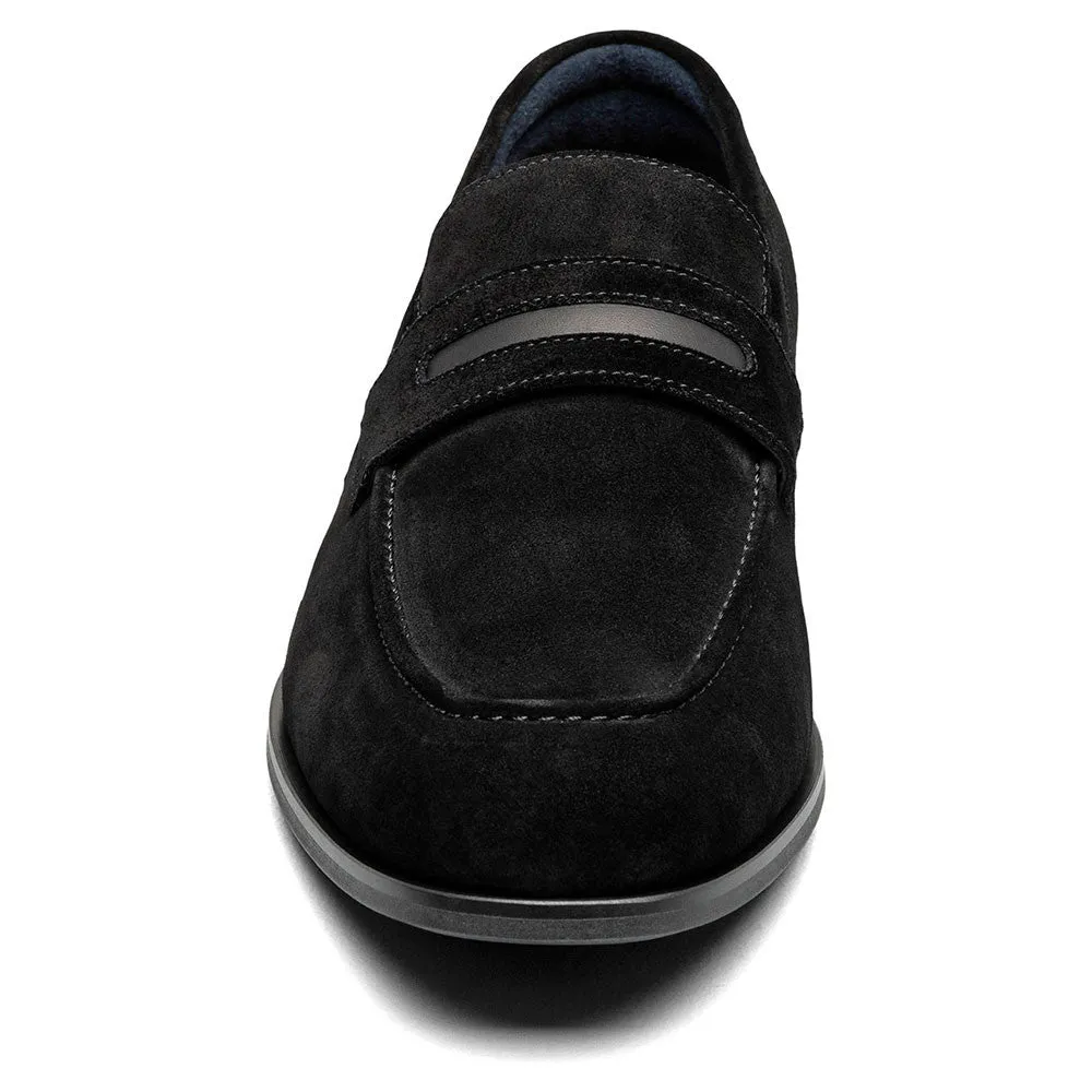 Stacy Adams Burke Black Suede Men’s Moc Toe Saddle Slip On Shoes