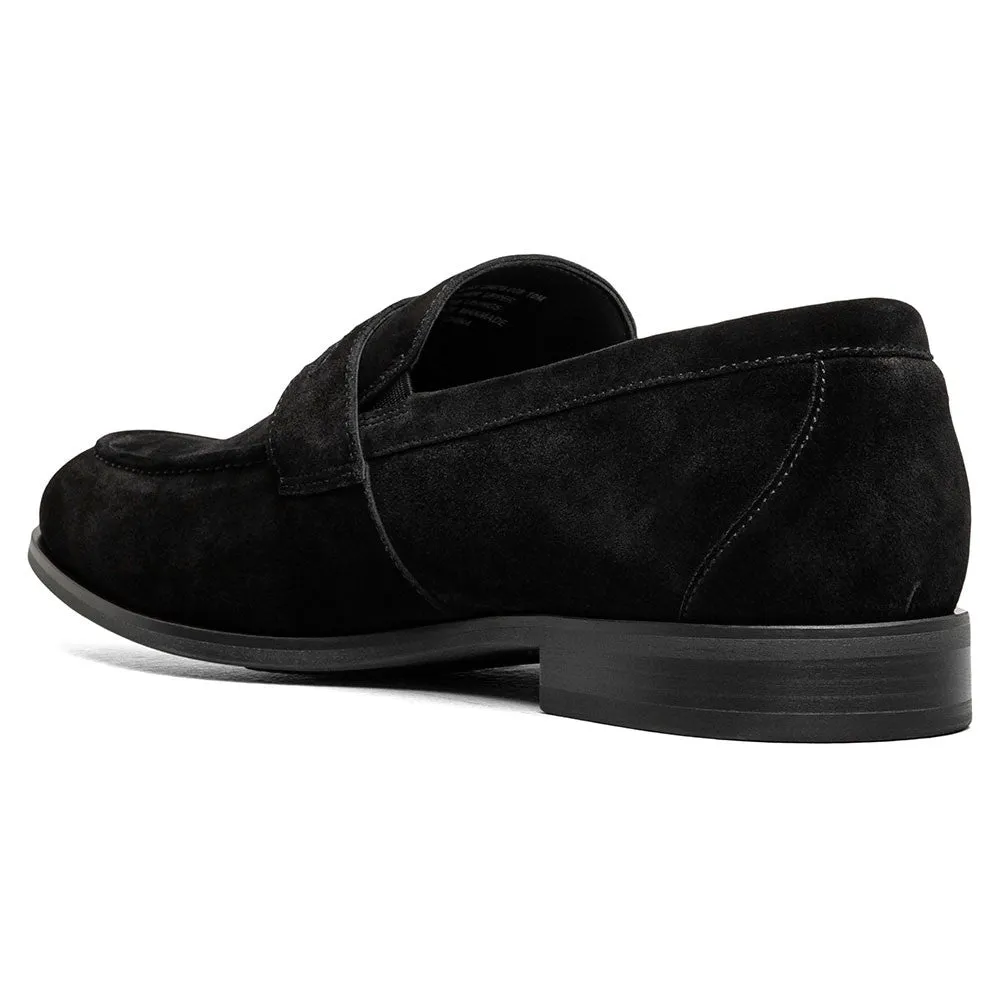 Stacy Adams Burke Black Suede Men’s Moc Toe Saddle Slip On Shoes