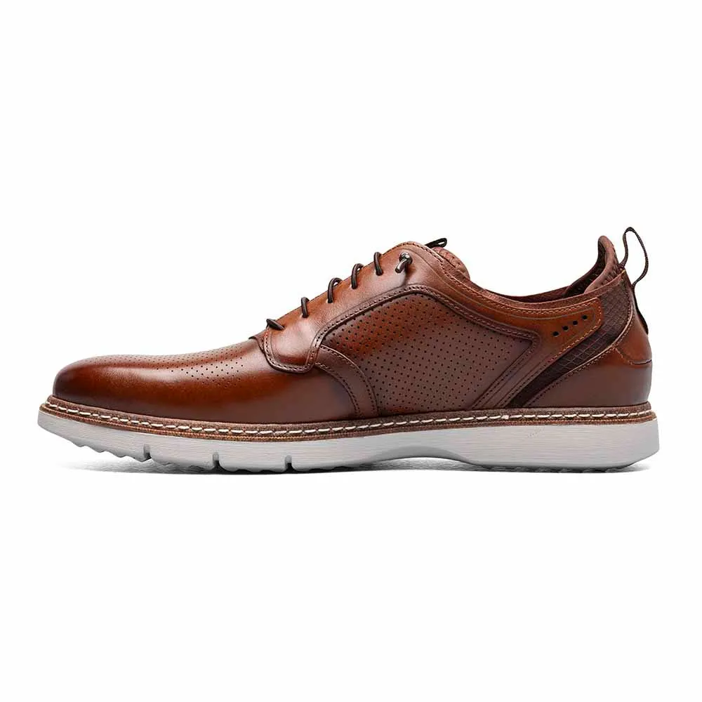 Stacy Adams Cognac SYNC Plain Toe Elastic Lace Up Shoes