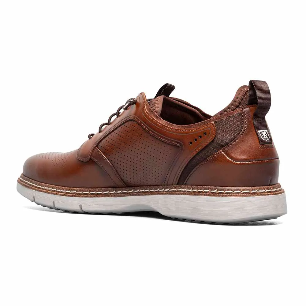 Stacy Adams Cognac SYNC Plain Toe Elastic Lace Up Shoes