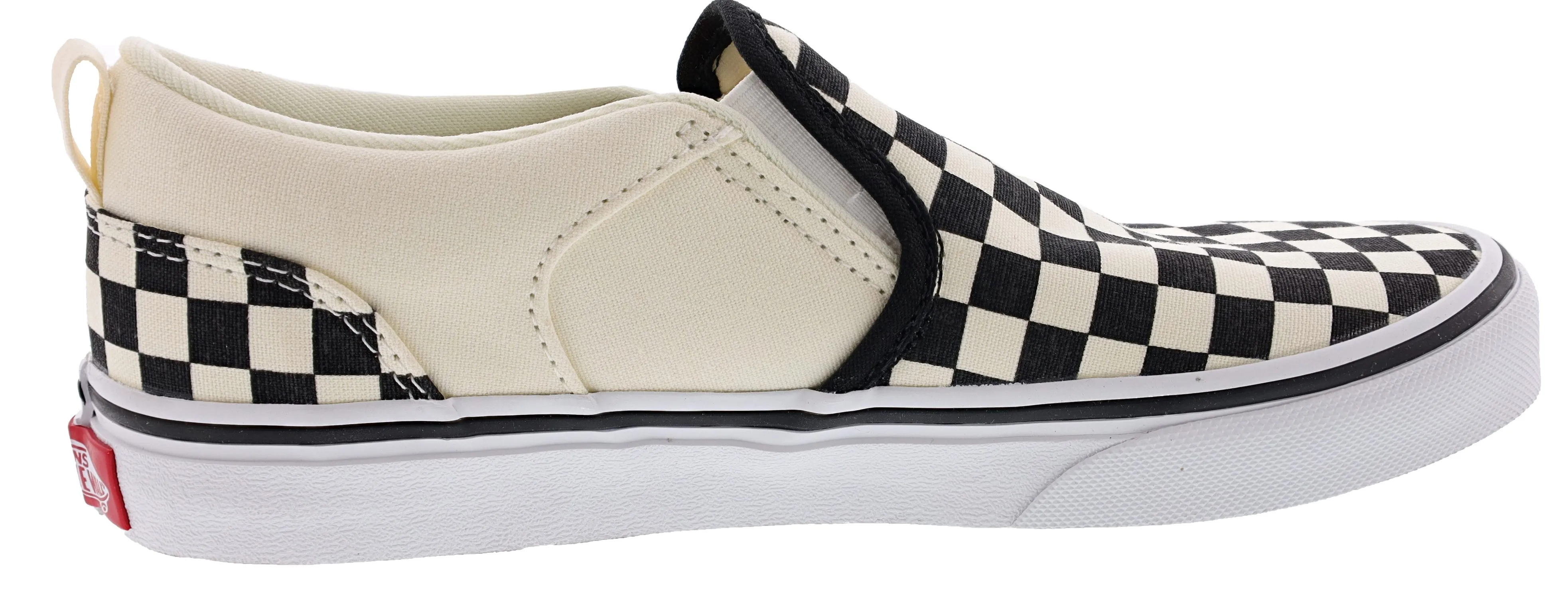 Vans Kid's Asher Checkerboard Slip On Sneakers