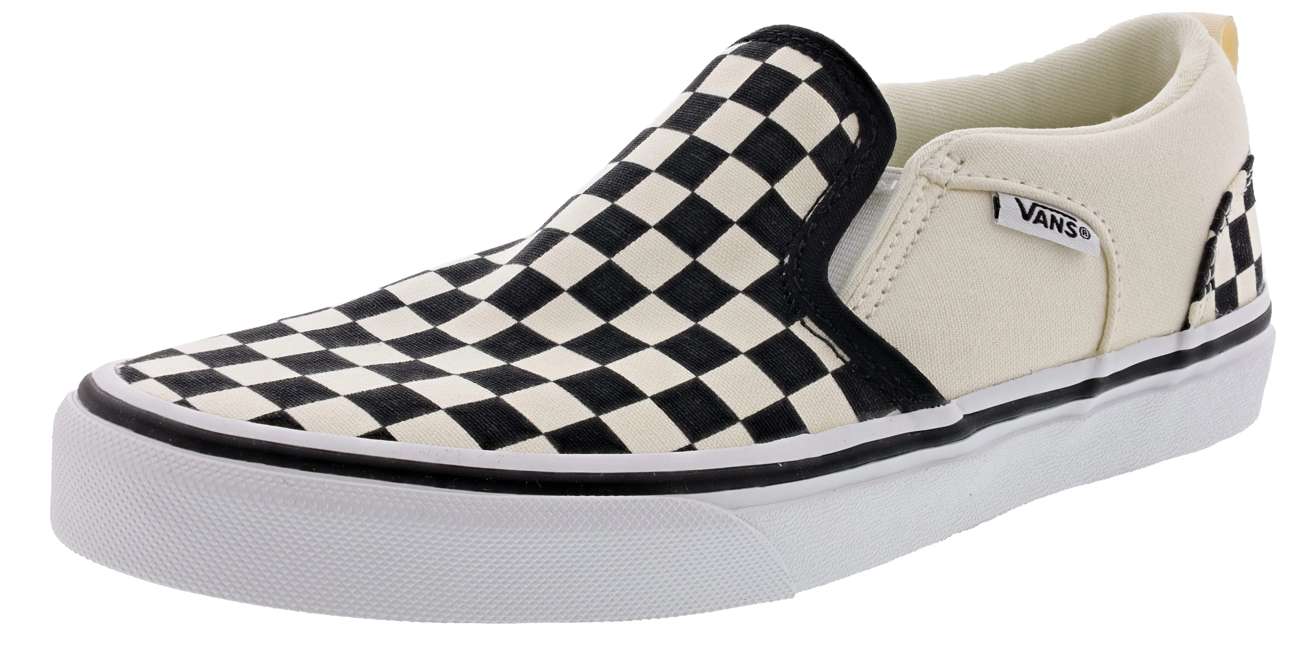 Vans Kid's Asher Checkerboard Slip On Sneakers