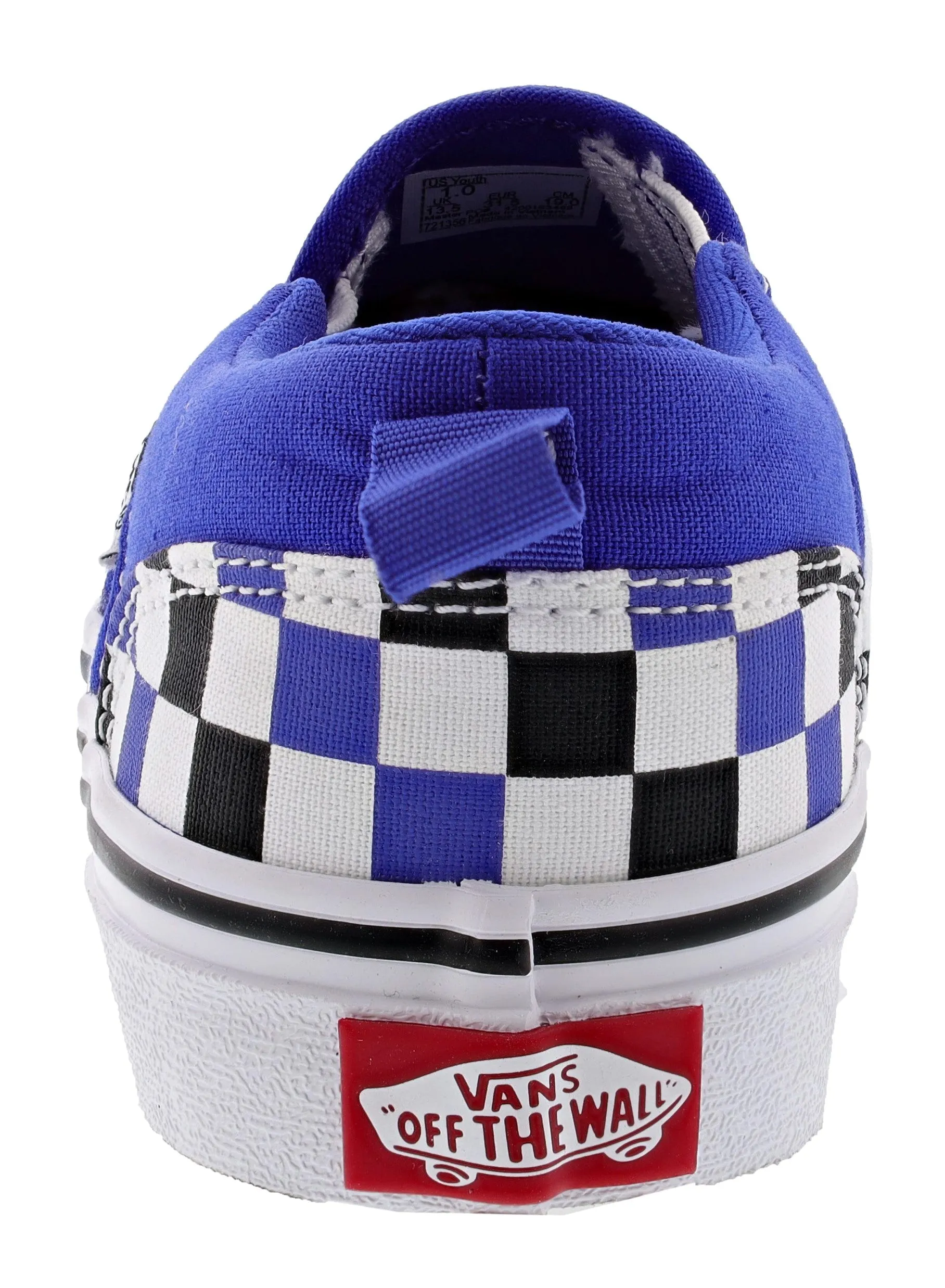 Vans Kid's Asher Checkerboard Slip On Sneakers