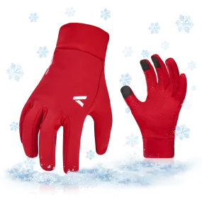 VGO 1Pair -5℃/23°F or Above Winter Outdoor Gloves for Junior, Hiking Gloves,Cycling Gloves,Moto Gloves,Hunting Gloves(Red/Gret,FT3114FL)