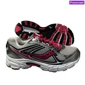 Women's Saucony •Cohesion 7• Running Shoe Silver/Pink 7 Wide - Preowned