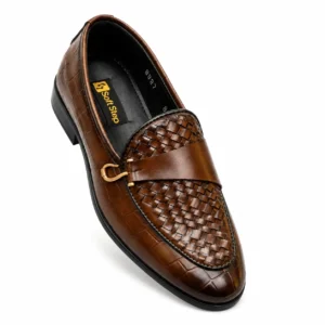 Men's Woven Leather Horsebit Loafer