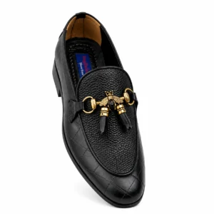 Men's Luxury Bee Embellished Leather Loafer